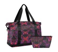 Cyber Butterfly - Borsa da viaggio da viaggio per la notte, borsa da allenamento sportiva con cinghia regolabile per allenamento, pieghevole, Cyber Farfalla, 1 size