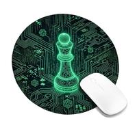 Cyber Chess Strategy Theme Piece Cybernetic - Tappetino per mouse piccolo | Modelli di circuito, codice binario, strategia digitale, area di lavoro tecnica, accessorio per giocatori