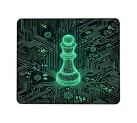 Cyber Chess Strategy Theme Piece Cybernetic - Tappetino per mouse piccolo | Modelli di circuito, codice binario, strategia digitale, area di lavoro tecnica, accessorio per giocatori