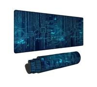 Cyber Circuit Board Tech - Tappetino per mouse grande, 40,6 x 91,6 cm | Codice binario digitale, tappetino per mouse XXL, tema Cyber Tech, spazio di lavoro esteso, accessorio da scrivania per