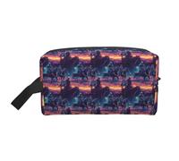 Cyber Cowboy Tramonto Stampa Toiletry Bag per uomo e donna, borsa da viaggio per articoli da toeletta borsa cosmetica, da appendere per accessori da viaggio