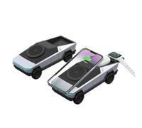 Cyber Dock Caricabatterie wireless, caricatore Cyberdock 3 in 1, stazione di ricarica wireless Cybertruck, per iPhone da 12 a 16 Series per Watch da 2 a 10 Se e Ultra Series per AirPods 4 3 2 Pro