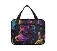 Cyber Fluorescente Colore Cool Dog Hanging Contenitori da viaggio per articoli da toeletta con gancio, Designer Cute Skincare Bag per Viaggio Essentials per le Donne Crociere bolsos para Hombre L
