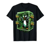 Cyber Futuristico Linux Bloccato in Vim Divertente Tux Maglietta
