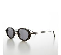 Cyber Goth Ovale Vittoriano Occhiali Vintage da Sole Nero/Gunmetal - Fusione