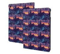 Cyber Neon Western Cowboy Print Compatibile con iPad Air 3a Generazione Custodia, Custodie per Tablet Compatibile con iPad Pro Case 10,5 pollici, Auto Wake/Sleep, Folio Stand