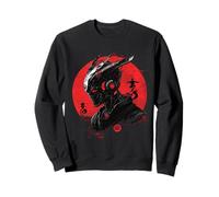 Cyber Robotic Samurai Mecha Casco Anime Giapponese Art Felpa