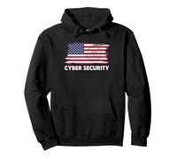 Cyber Security Bandiera Americana Patriottica IT Specialist Pride Felpa con Cappuccio