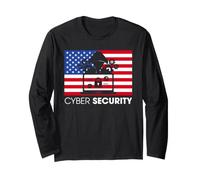 Cyber Security Bandiera Americana Patriottica IT Specialist Pride Maglia a Manica