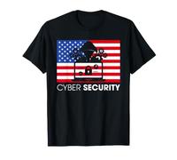 Cyber Security Bandiera Americana Patriottica IT Specialist Pride Maglietta