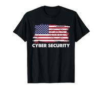 Cyber Security Bandiera Americana Patriottica IT Specialist Pride Maglietta
