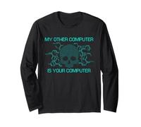 Cyber Security Hacker Cranio Etico Computer Privacy Umorismo Maglia a Manica