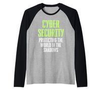 Cyber Security Hacker etico Proteggere Il Mondo in Ombra Maglia con Maniche Raglan