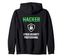 Cyber Security Professionista Titolo di lavoro Hackers Tech Felpa con Cappuccio