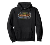 Cyber Security Word Cloud IT InfoSec Minaccia Termini Progettazione Felpa con Cappuccio