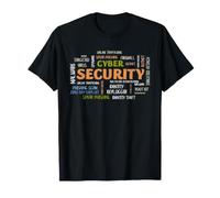 Cyber Security Word Cloud IT InfoSec Minaccia Termini Progettazione Maglietta