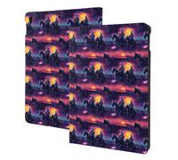 Cyber Sunset Western Cowboy Print Compatibile con iPad Air 3a Generazione Custodia, Custodie per Tablet Compatibile con iPad Pro Case 10,5 pollici, Auto Wake/Sleep, Folio Stand