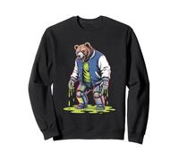 Cyber Toxic Grunge Bear Streetwear Futuristico Felpa