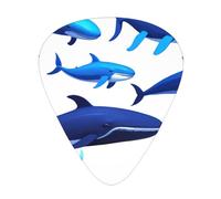 Cyber Whale - Set di 12 plettri per chitarra, sottili, medi e spessi, adatti per chitarra, basso, chitarra elettrica e ukulele