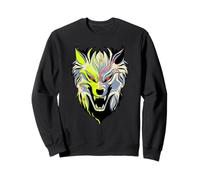 Cyber Wolf Futuristico Animal Design Felpa