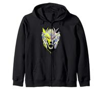 Cyber Wolf Futuristico Animal Design Felpa con Cappuccio