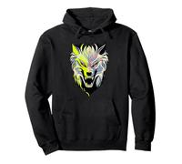 Cyber Wolf Futuristico Animal Design Felpa con Cappuccio
