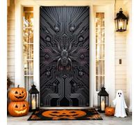 Cybernetic Circuit Board Spider Halloween Door Covers 91,8 x 182,9 cm | Motivo di circuiti cibernetici, sfondo porta d'ingresso, grafica a ragno ispirata alla tecnologia, estetica industriale