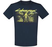 Cyberpunk 2077 - Vitruvian Man Uomo T-Shirt Blu Navy XXL 100% Cotone Regular