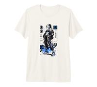 Cyberpunk Anime Girl Kanji Sci Fi Maglietta Premium
