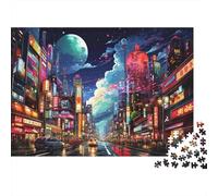 Cyberpunk città notte Rompicapo 1000 Pezzi In Stampa Ad Alta Definizione, Un Set Di Puzzle A Rompicapo Per Disintossicazione Digitale, Ideale Per Tempo Libero, Serata Giochi 70x50cm/1000pcs