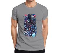 Cyberpunk City Pixel Retro Gaming Giappone Y2K - Maglietta da uomo, grigio