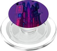 Cyberpunk Cityscape design per i seguaci di sci fi PopSockets PopGrip per MagSafe