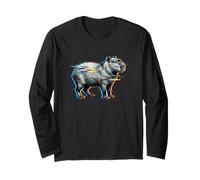 Cyberpunk Glitchcore Glitch Vaporwave Capybara Vibes Maglia a Manica