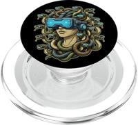 Cyberpunk Medusa VR Headset Divertente Mitologia Greca Gamer Art PopSockets PopGrip per MagSafe