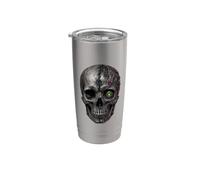 Cyberpunk Mezzo Teschio Cybernetico Skull Regali futuristici Bicchiere termico in acciaio inox doppia parete