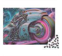 Cyberpunk Motorcycle Art Print-1 Puzzle Impossibili 1000 Pezzi Decorazione Per La Casa. Rilassamento E Intelligence Per Adulti E Bambini Da 12 Anni 70x50cm/1000pcs
