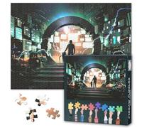 Cyberpunk Puzzle da 1000 pezzi per adulti, mostra un uomo in piedi su un portale futuristico. Puzzle da 1000 pezzi, sfide impossibili, 50x70 cm