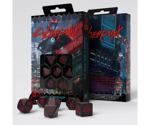 Cyberpunk Rosso Sangue Sopra Cromo RPG Dadi Set, Nero e Rosso, Q-WORKSHOP
