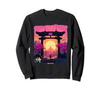 Cyberpunk Samurai in Vaporwave Anime retrò Vibes estetica Felpa
