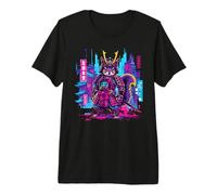 Cyberpunk Scoiattolo Samurai Anime Giapponese Guerriero Otaku Maglietta Premium