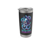 Cyberpunk Skull System Overload Octupus Techno Rave Art Bicchiere termico in acciaio inox doppia parete