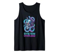 Cyberpunk Skull System Overload Octupus Techno Rave Art Canotta