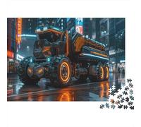 Cyberpunk Truck Jigsaw Puzzle Impossible 1000Pcs City Street Decorazione Per La Casa. Rilassamento E Intelligence Per Adulti E Ragazzi Da 14 Anni 1000pcs (75x50cm)