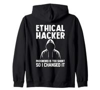Cybersecurity Password Hacker etica troppo breve L'ho cambiata Felpa con Cappuccio