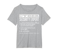 Cybersecurity Professional - Cybersecurity Definition Codificatore Maglietta, Donna Plus-Size, Grigio Melange, 1X