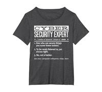 Cybersecurity Professional - Cybersecurity Definition Codificatore Maglietta, Donna Plus-Size, Grigio Scuro, 5X