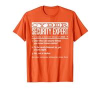 Cybersecurity Professional - Cybersecurity Definition Codificatore Maglietta, Uomo, Arancio, XL