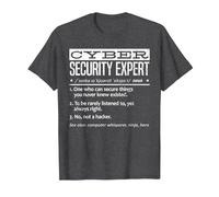 Cybersecurity Professional - Cybersecurity Definition Codificatore Maglietta, Uomo, Grigio Scuro, S
