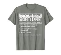 Cybersecurity Professional - Cybersecurity Definition Codificatore Maglietta, Uomo, Verde Militare mélange, L