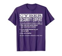 Cybersecurity Professional - Cybersecurity Definition Codificatore Maglietta, Uomo, Viola, XL